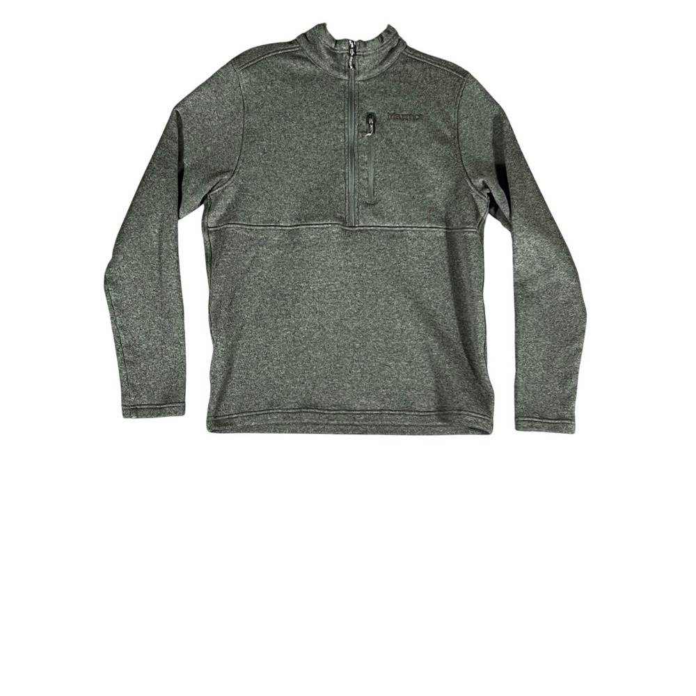 Marmot Mens Quarter Zip Fleece Pullover Olive Green Large‎ L Heathered